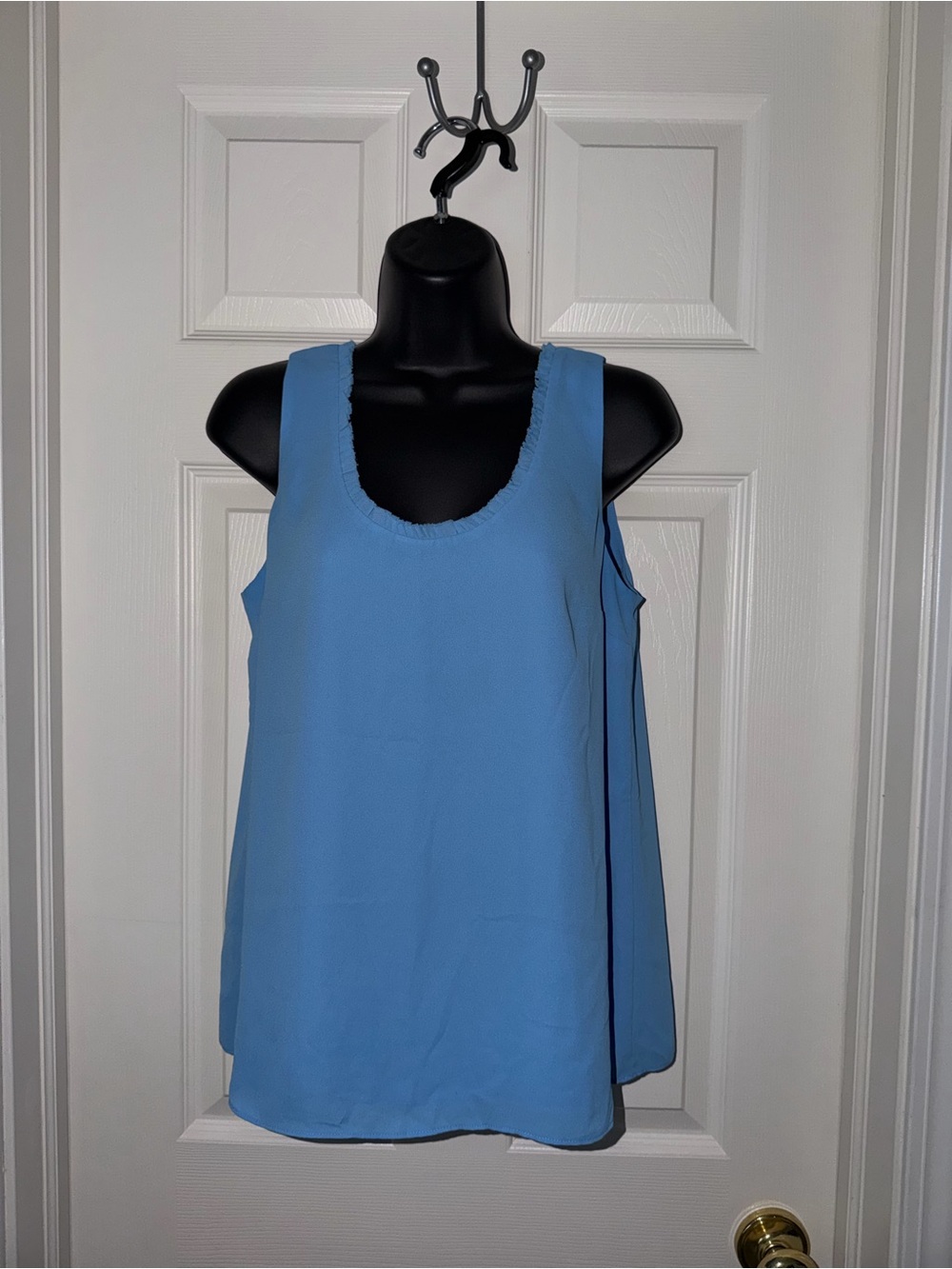 Lilly Pulitzer Zanzibar Blue Ruffle Scoop Neck Carlene Top